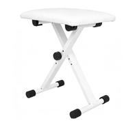 Zhjvihx Banco para Teclado, Taburete de Piano Plegable Estilo X de Altura Ajustable con Cojín Acolchado Grueso Pies de Goma Antideslizantes, para Interpretación en el Hogar (White)