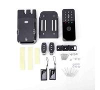 Zhjvihx Bloqueo Inteligente de Huellas Dactilares, 5 Métodos de Desbloqueo Tarjeta de Contraseña de Huellas Dactilares Control Remoto de Aplicación TY, Cerrojo de Entrada sin Llave con (BLACK)