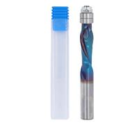 Zhjvihx Broca de Enrutador en Espiral de Compresión, Vástago de 1/2 Pulgada, Broca de Enrutador de Corte Al Ras de Doble Rodamiento de Carburo para Carpintería CNC, Fresa de Extremo CNC