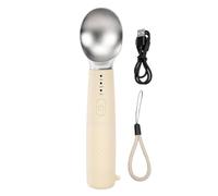 Zhjvihx Cuchara para Helado Eléctrica, 3 Ajustes de Temperatura Ajustables, Cuchara para Helado Calentada para Conos de Sundae (Beige)