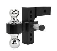 Zhjvihx Enganches de Remolque Ajustables, Elevación de Caída de 6 Pulgadas, Capacidad de 12500 Libras, Soporte de Bola de Enganche de Remolque de Acero Inoxidable para Camiones Pesados (Black)