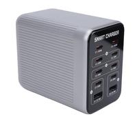 Zhjvihx Estación de Carga GAN de 200 W, Concentrador de Carga Rápida PD QC de 10 Puertos con 2 Puertos de Salida QC3.0 8 PD, para Teléfono Portátil, Tableta, Múltiples Dispositivos (Enchufe de la UE)