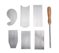 Zhjvihx Juego de Raspadores de Tarjetas Multiforma de 6 Uds, Tarjetas Raspadoras de Gabinete de Acero Al Manganeso con Bruñidor para Proyectos de Carpintería