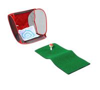 Zhjvihx Juego de Red de Golf, Red de Práctica Portátil Plegable con Diseño Emergente Instantáneo y Tapete de Césped, Fácil Configuración para Entrenamiento de Swing en Interiores y
