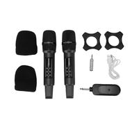 Zhjvihx Micrófono Inalámbrico, Micrófono Dinámico Inalámbrico de Mano Dual 2.4G con Receptor Recargable, para Karaoke, Canto, Transmisión en, Discurso de Fiesta de Bodas