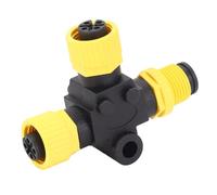 Zhjvihx NMEA 2000, Conector T de 5 Pines IP67 Resistente Al Agua Terminador Marino con Rosca M12, Conexión Estable Cable Troncal Terminador en T para Redes Lowrance Simrad B G Navico (Yellow)