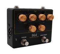 Zhjvihx Pedal de Preamplificador de bajo, Caja DI de Alto Voltaje de 18 V de Grado de Estudio con Ecualizador de 4 Bandas Salida de Auriculares Selección de Entrada Auxiliar, para