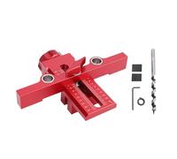 Zhjvihx Plantilla de Montaje para Puerta de Gabinete, Localizador de Perforación de Doble Orificio, Aleación de Aluminio con Espaciado de 6 Cm, con Broca de Barrena de 10 Mm para