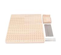 Zhjvihx Tablero de Bloqueo de Ganchillo con 20 Clavijas, Tablero de Bloqueo Granny Square de 9,3 Pulgadas para Proyectos de Ganchillo con Soporte Pequeño para Crochet y Tejido, Madera