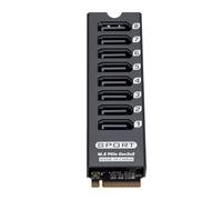Zhjvihx Tarjeta Adaptadora M.2 a Serial ATA 3.0, Tarjeta de Expansión PCIE3.0 de 8 Puertos 6Gbps M Key con Indicador de Disipador de Calor ASM1166 para OS X