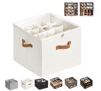 ZHKVAG Anowadays Fabric Shoe Organizer Storage Box, New Multifunctional Dust-Proof Foldable Shoe Cubby Storage Containers Box Organizer With Adjustable Dividers And Clear Cover For Boots Heels (#D)