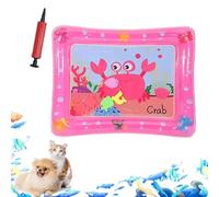 ZHKVAG Ocean Breeze Splashland for Cats/Dogs, Ocean Breeze Splashland Cat Toy, Cat Water Mat with Floating Fish, Non-Slip Interactive Water Sensory Playmat Cool Comfort Inflatable Mat (Square F)