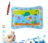 ZHKVAG Ocean Breeze Splashland for Cats/Dogs, Ocean Breeze Splashland Cat Toy, Cat Water Mat with Floating Fish, Non-Slip Interactive Water Sensory Playmat Cool Comfort Inflatable Mat (Square C)