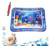 ZHKVAG Ocean Breeze Splashland for Cats/Dogs, Ocean Breeze Splashland Cat Toy, Cat Water Mat with Floating Fish, Non-Slip Interactive Water Sensory Playmat Cool Comfort Inflatable Mat (Square E)