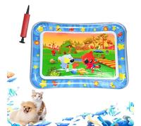 ZHKVAG Ocean Breeze Splashland for Cats/Dogs, Ocean Breeze Splashland Cat Toy, Cat Water Mat with Floating Fish, Non-Slip Interactive Water Sensory Playmat Cool Comfort Inflatable Mat (Square G)