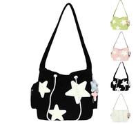 ZHKVAG Solarix Crossbody Bag, Solarix Bag, Star Tote Hobo Bag, Y2k Women Aesthetic Messenger Cute Star Bag Tote Bag (Black)