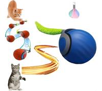 ZHKVAG Speedy Tail 2.0, Speedy Tail 2.0 Cat Toy, Speedy Tail Cat Toy, Interactive Cat Toys for Indoor Cats, Automatic Moving Cat Toy Ball, USB Rechargeable Cat Toys Ball, with Replacement Tail (Blue)