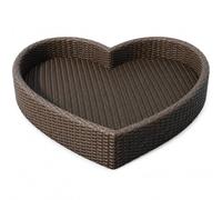 ZhlCrioxenic Bandeja De Piscina Flotante, Mesa Redonda Flotante para Servir, Sorprende A Tu Pareja con Una Comida Junto A La Piscina; Elegante Bandeja De RatáN DiseñAda para Parejas CoffeeHeart-80CM
