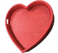 ZhlCrioxenic Bandeja De Piscina Flotante, Mesa Redonda Flotante para Servir, Sorprende A Tu Pareja con Una Comida Junto A La Piscina; Elegante Bandeja De RatáN DiseñAda para Parejas RedHeart-80CM