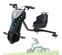 ZhlCrioxenic Scooter Crazy Cart para NiñOs, 100 Kg Capacidad De Carga Triciclo, Patinete De Paseo para NiñOs con Luces, Drifter para A Partir De 8 AñOs 6.5IN-E