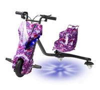 ZhlCrioxenic Triciclo A BateríA Drift Trike, Ruedas para NiñOs, Patinete De Deriva Infantil, con 5 Tipos De Longitudes Ajustables, Soporta hasta 100 Kg, VehíCulo EléCrico Desde 8 AñOs 6.5IN-L