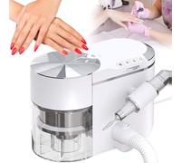 ZHLINGQ Taladro De Uñas Profesional con Succión Integrada, Kit Portátil 2 En 1 para Aspiradora De Uñas, Potente Extractor De Polvo De 200 W, Ajustable a 35 000 RPM, ≤68 Db, para Artistas De Uñas