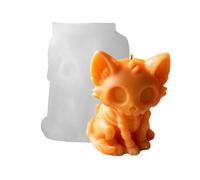 Zhliuqo Molde de Silicona para Gato, Adorable DIY 3D Horror Fácil Desmoldar, Molde de Vela de Esqueleto Animal, para Arcilla Suave Chocolate Jabón Resina Epoxi Estatuilla Yeso, Amantes del DIY y
