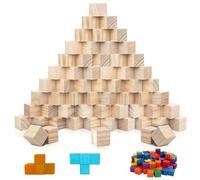 ZHMKYD13 Cubos De Madera, 500pcs 1x1x1cm Cubo Madera Pino Natural Sin Acabado Cubos De Madera Para Manualidades Bloques De Madera Cuadrados Pequeños Para Sellos, Números, Manualidades, Alfabeto