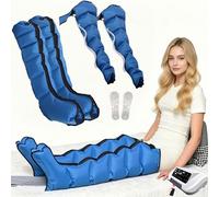 ZHNANDAMAI Maquina Presoterapia Piernas y Abdomen para Casa, Botas de Presoterapia 6 Camaras, Control Remoto Inteligente, Temporizador 10-90 Min Ajustable, Masajeador de Compresion, Alivio Muscular