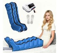 ZHNANDAMAI Presoterapia para Casa 6 Camaras, Botas Presoterapia Piernas Completas, Control Remoto Inteligente, Temporizador 10-90 Min, Masajeador de Piernas Compresion Aire, Drenaje Linfatico