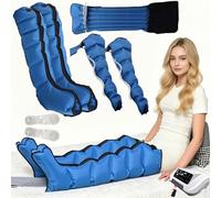 ZHNANDAMAI Presoterapia para Casa 6 Camaras, Botas Presoterapia Piernas Completas, Control Remoto Inteligente, Temporizador 10-90 Min, Masajeador de Piernas Compresion Aire, Drenaje Linfatico