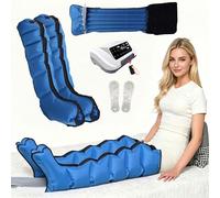 ZHNANDAMAI Presoterapia Profesional para Casa, Botas Presoterapia Piernas y Abdomen, Masajeador de Compresion Aire 6 Camaras, Control Remoto Inteligente, Temporizador 10-90 Min, Drenaje Linfatico