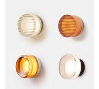 ZHNPJE Aplique de Pared de Vidrio LED Redondo Moderno para Sala de Estar, Pasillo, Dormitorio, baño, decoración del hogar, iluminación Interior (Color: Blanco cálido (2700-3500 K), tamaño: C Dorado)
