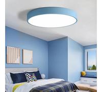 ZHNPJE Lámpara de Techo LED empotrada con Control Remoto, lámpara de Techo Redonda Regulable con Pantalla acrílica, lámpara de Techo Moderna para Sala de Estar, Pasillo, baño, Dormitorio, Azul, 40 cm