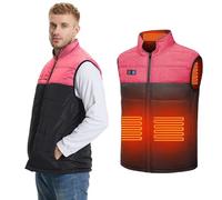 ZHODADA Chaleco Calefactable, Chaleco Térmico para Hombres y Mujeres, Chaleco Calentador con 3 Temperaturas Ajustables (Batería No Incluida)(Negro/Rojo-3XL)