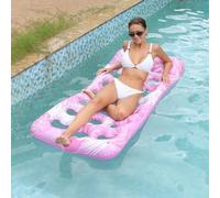 ZHODADA Colchoneta Piscina,Colchón Inflable para Adultos Inflable de Piscina Amplio Colchón Bouee Piscina Hamaca Inflable Hamaca Flotante Piscina (Rosa)