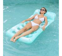 ZHODADA Colchoneta Piscina,Colchón Inflable para Adultos Inflable de Piscina Amplio Colchón Bouee Piscina Hamaca Inflable Hamaca Flotante Piscina (Verde)