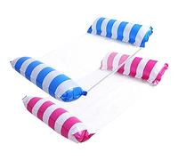 ZHODADA Hamaca de Piscina, 2pcs Hamacas Flotantes 4 en 1 Piscina Hinchables Flotante Tumbona de Inflar Colchoneta Silla Hamaca Verano de Natación (Azul Claro+Rosa)