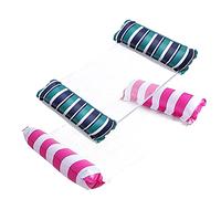 ZHODADA Hamaca de Piscina, 2pcs Hamacas Flotantes 4 en 1 Piscina Hinchables Flotante Tumbona de Inflar Colchoneta Silla Hamaca Verano de Natación (Azul Verde+Rosa)