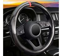 ZHOL Funda Universal de Fibra de Carbono para Volante de automóvil de 15 Pulgadas, Antideslizante, Color Negro