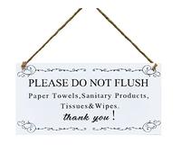 zhongfei Señal de Advertencia-por Favor, no Enjuague Toallas de Papel, Productos Sanitarios, Tissuse & Wipes Vintage Estilo de Signo/Placa (5 "X 10")