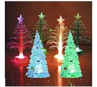 zhongguoqiaomao 6 Pcs Colorido árbol de Navidad LED Artificiales para Decoración De Mesa Navideña Acrílico Árbol De Navidad Brillante Árbol De Navidad Lámpara Luz Nocturna Decorar