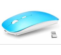 zhonghua Ratón Inalámbrico, Ratón de Carga Silencioso Computadora Portátil Computadora 2.4G Computadora Portátil Computadora Portátil Ratón sin Cuerda (Azul)
