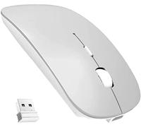zhonghua Ratón Inalámbrico, Ratón de Carga Silencioso Computadora Portátil Computadora 2.4G Computadora Portátil Computadora Portátil Ratón sin Cuerda (Plata)