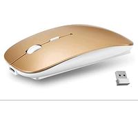 zhonghua Ratón Inalámbrico, Ratón de Carga Silencioso Computadora Portátil Computadora 2.4G Computadora Portátil Computadora Portátil Ratón sin Cuerda (Oro)
