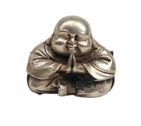 ZHONGJIUYUAN Estatua de Buda feliz tallada en plata de latón con forma de tibet, esculturas de miniatura, decoración perfecta para el hogar, mesa, oficina, escritorio, animal, 1 unidad