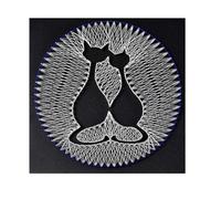 ZHONGJIUYUAN Kit de arte de cuerdas, kit de manualidades para adultos, para principiantes a avanzados, manualidades un regalo hecho a mano, pareja de gatos (30 x 30 cm)
