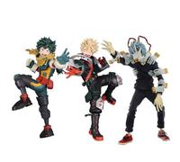 Zhongkaihua 3 figuras de anime MHA Midoriya Izuku Shigaraki Tomura Katsuki Bakugou Figura de acción modelo estatua 16 cm