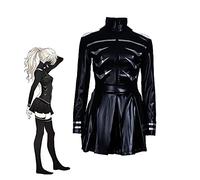 Zhongkaihua Aldult Tokyo Ghoul Traje de cosplay completo uniforme de Kirishima Tōka chaqueta de cuero negro de combate uniforme falda de cuero traje de Halloween traje para mujer