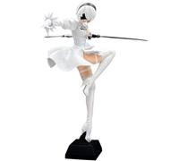 Zhongkaihua Automata 2B Game - Figura de acción YoRHa No. 2 Tipo B, figura de PVC, modelo de anime Yorha 2B, figuras de lucha con espadas, regalo coleccionable (blanco, 24 cm)